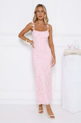 Daydreaming Light Embroidered Maxi Dress Pink