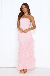 Lullaby Glow Strapless Maxi Dress Pink
