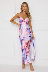 Party In Brooklyn Satin Maxi Dress Purple