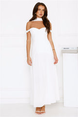 The Style Spotlight Off Shoulder Maxi Dress White