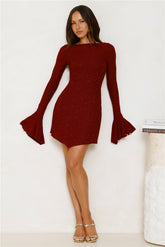 Without Limits Mesh Mini Dress Burgundy