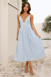 Sunlit Bay Midi Dress Blue