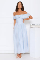 Twilight Sonata Off Shoulder Maxi Dress Blue