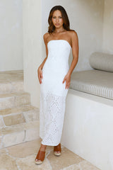 Ocean Air Oasis Strapless Maxi Dress White
