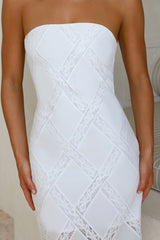 Ocean Air Oasis Strapless Maxi Dress White