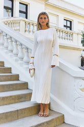 Love On Holidays Long Sleeve Maxi Dress White