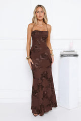 Petal Lullaby Maxi Dress Chocolate
