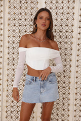 Focus On Her Crop Top White