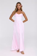 Starlit Kiss Satin Maxi Dress Blush