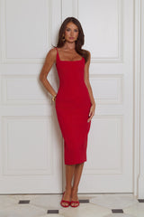 Luxe Collective Midi Dress Red