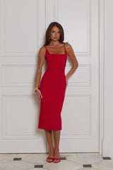 Luxe Collective Midi Dress Red